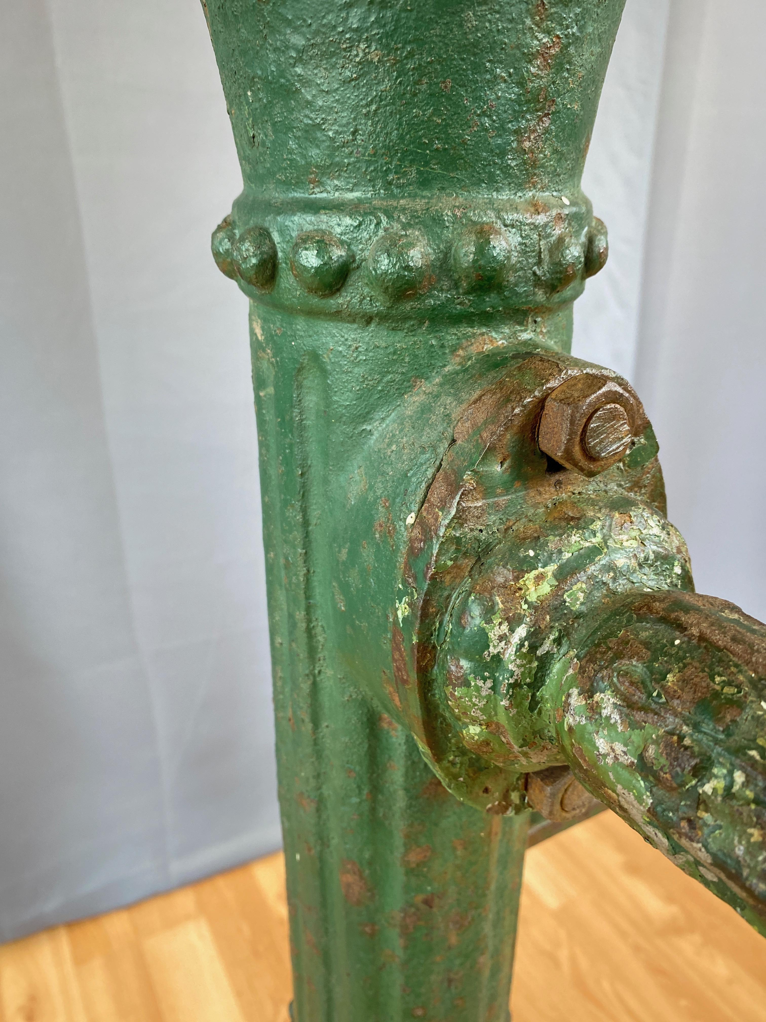 Antique Tall Green Cast Iron Water Fountain from San Francisco, c. 1860 2