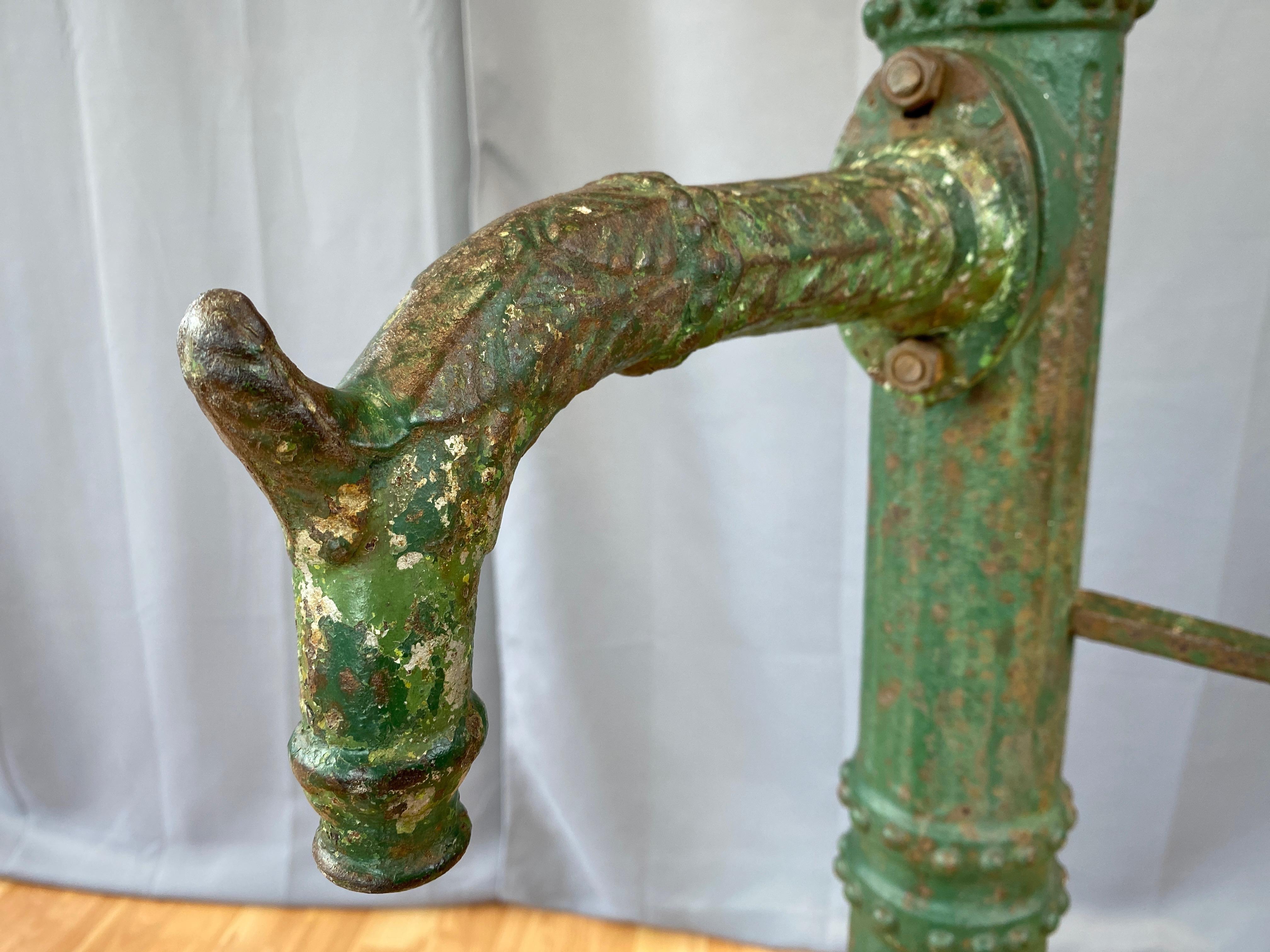 Antique Tall Green Cast Iron Water Fountain from San Francisco, c. 1860 3