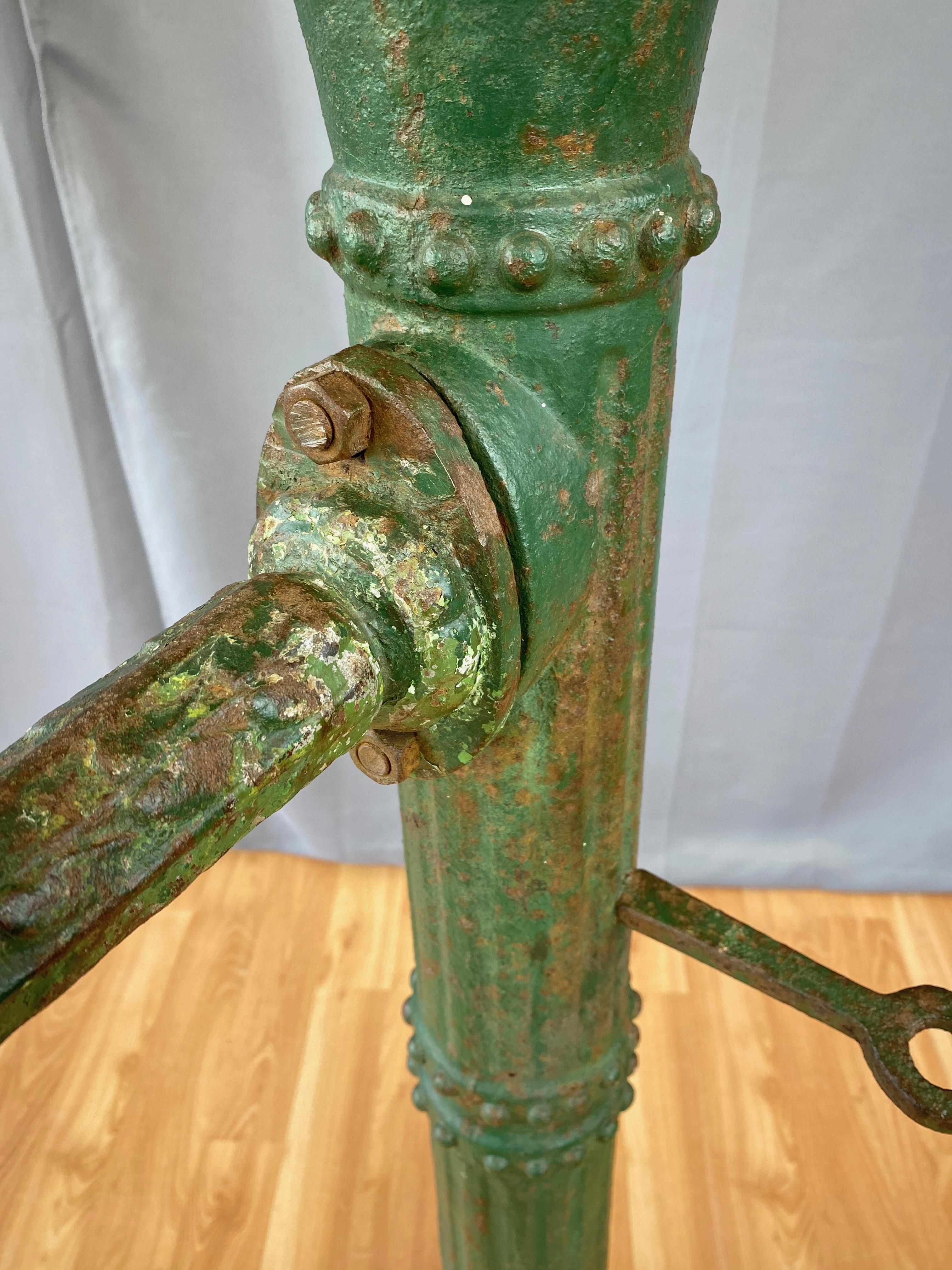 Antique Tall Green Cast Iron Water Fountain from San Francisco, c. 1860 4