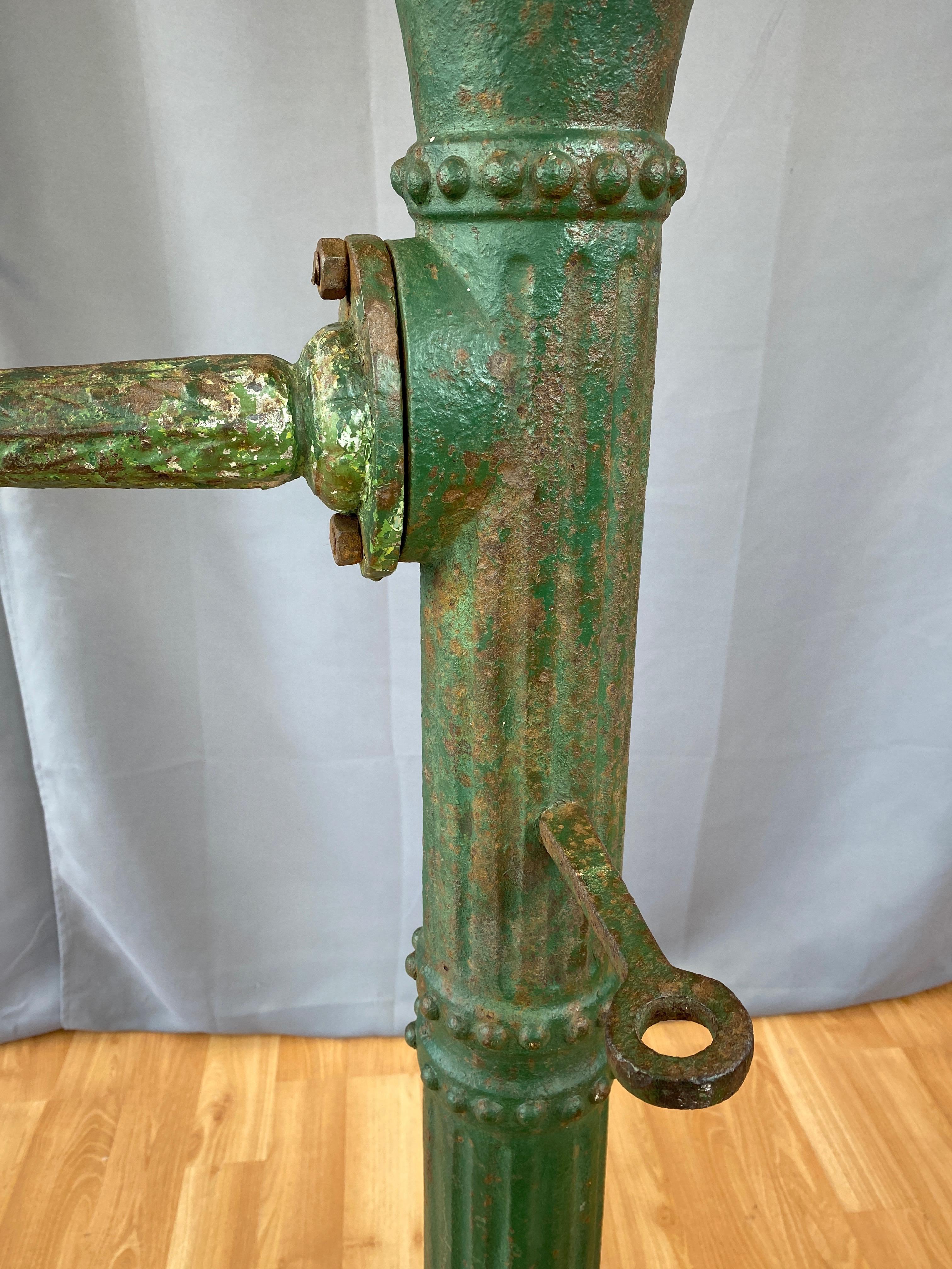 Antique Tall Green Cast Iron Water Fountain from San Francisco, c. 1860 5
