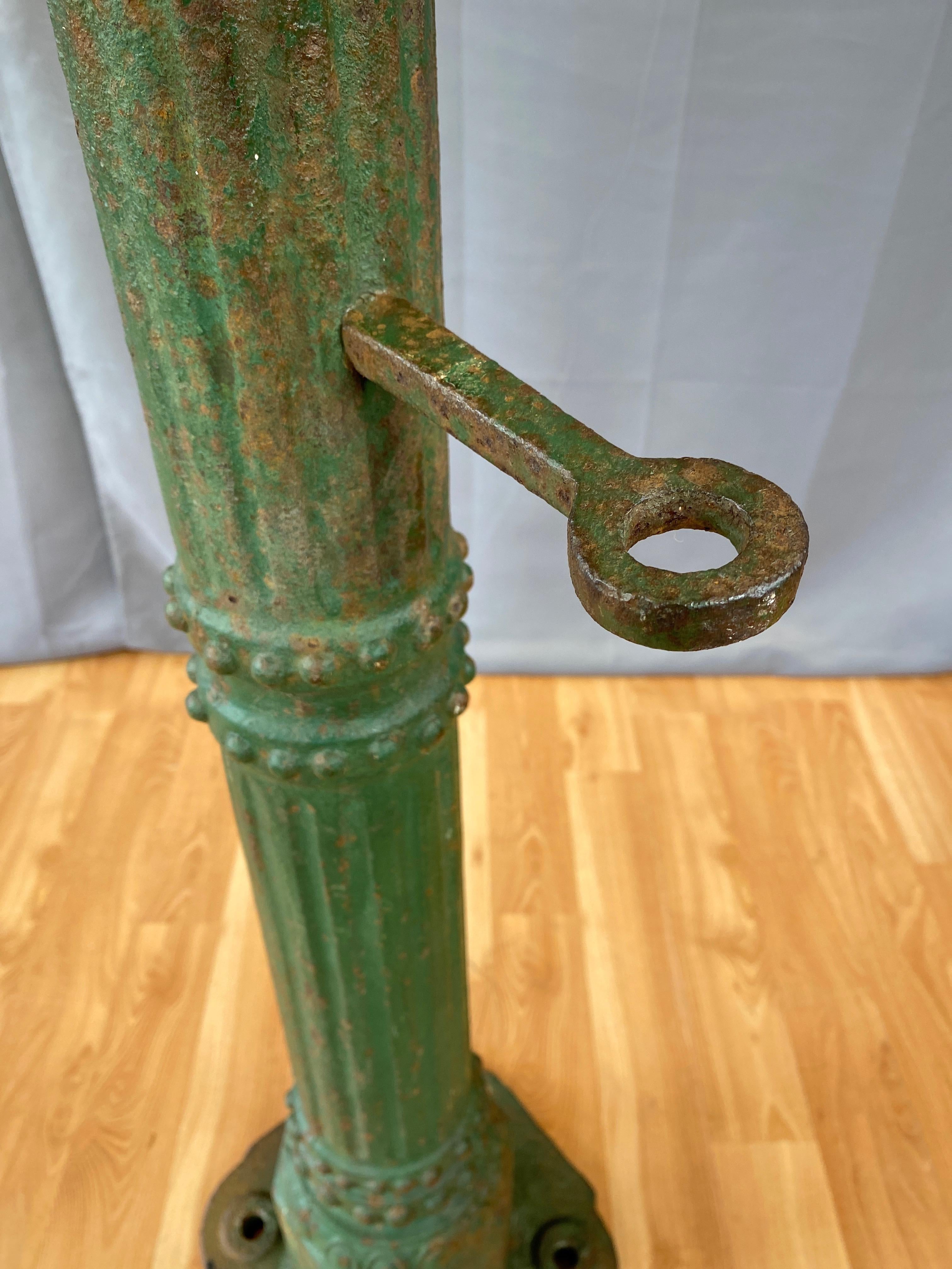 Antique Tall Green Cast Iron Water Fountain from San Francisco, c. 1860 6