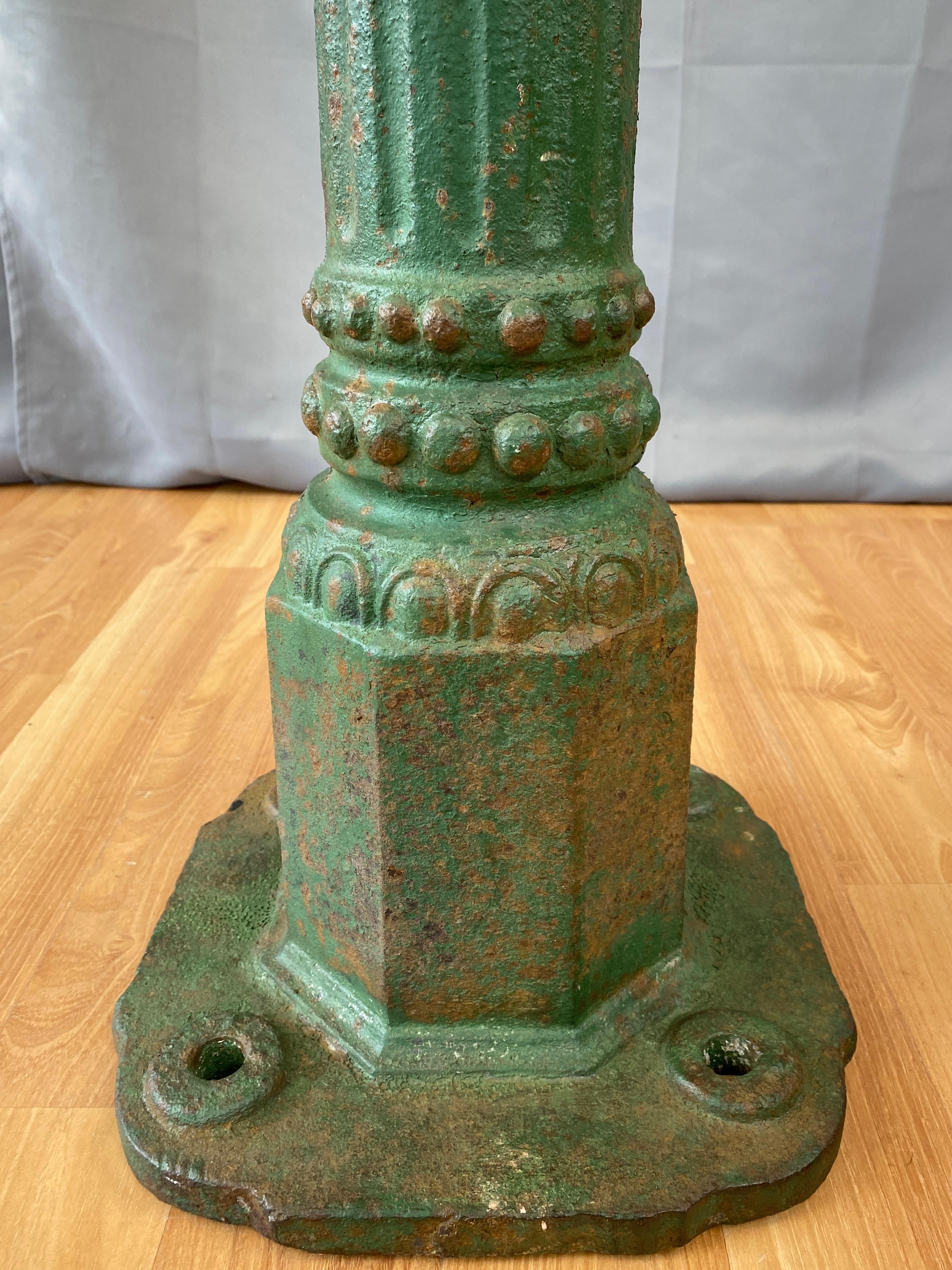 Antique Tall Green Cast Iron Water Fountain from San Francisco, c. 1860 7