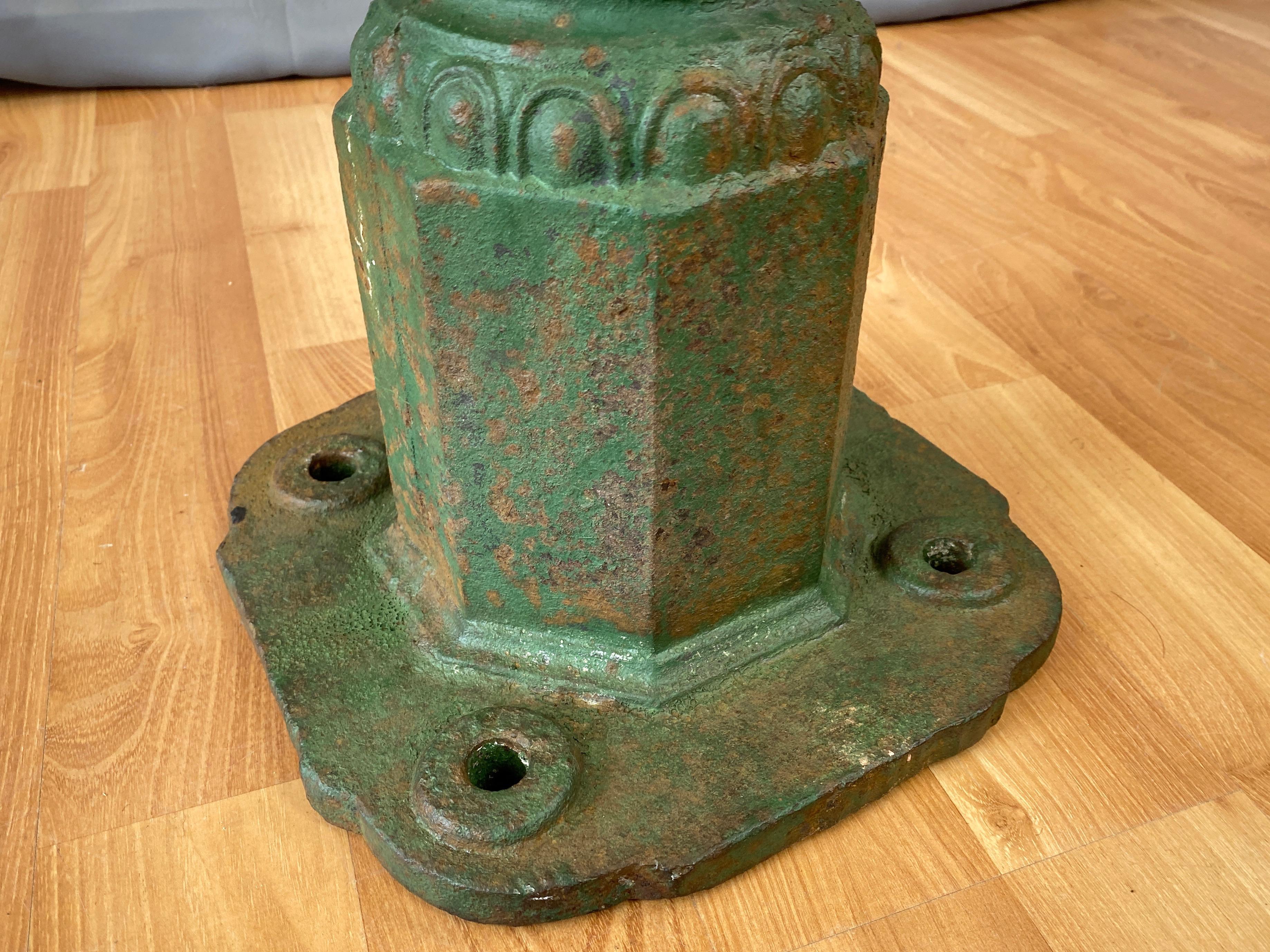 Antique Tall Green Cast Iron Water Fountain from San Francisco, c. 1860 8