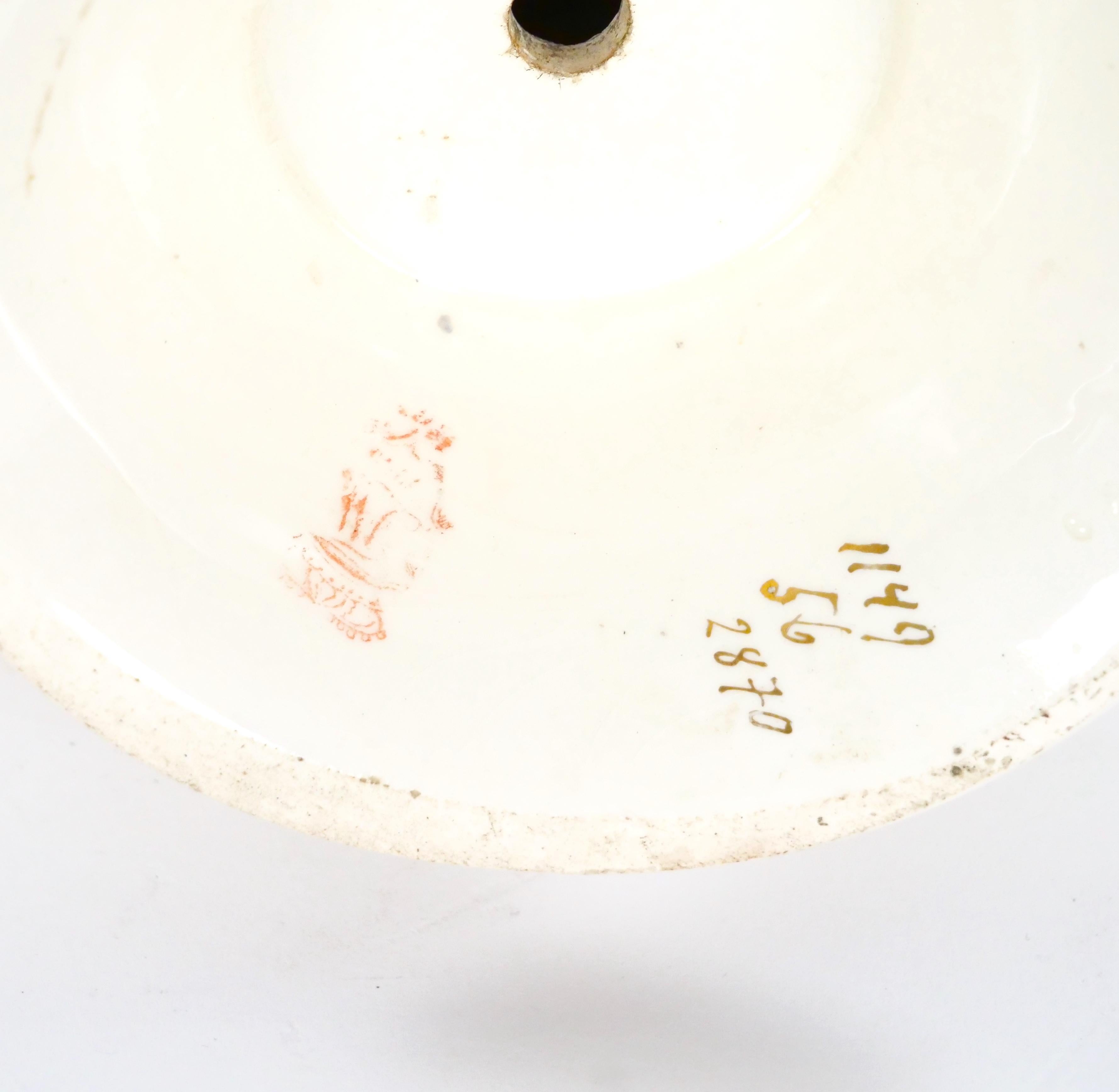 Tall Antique Hand Painted & Gilt Decorated German Porcelain Decorative Vase For Sale 7