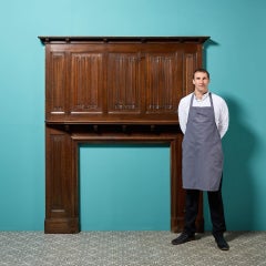 Tall Antique Jacobean Style Fireplace