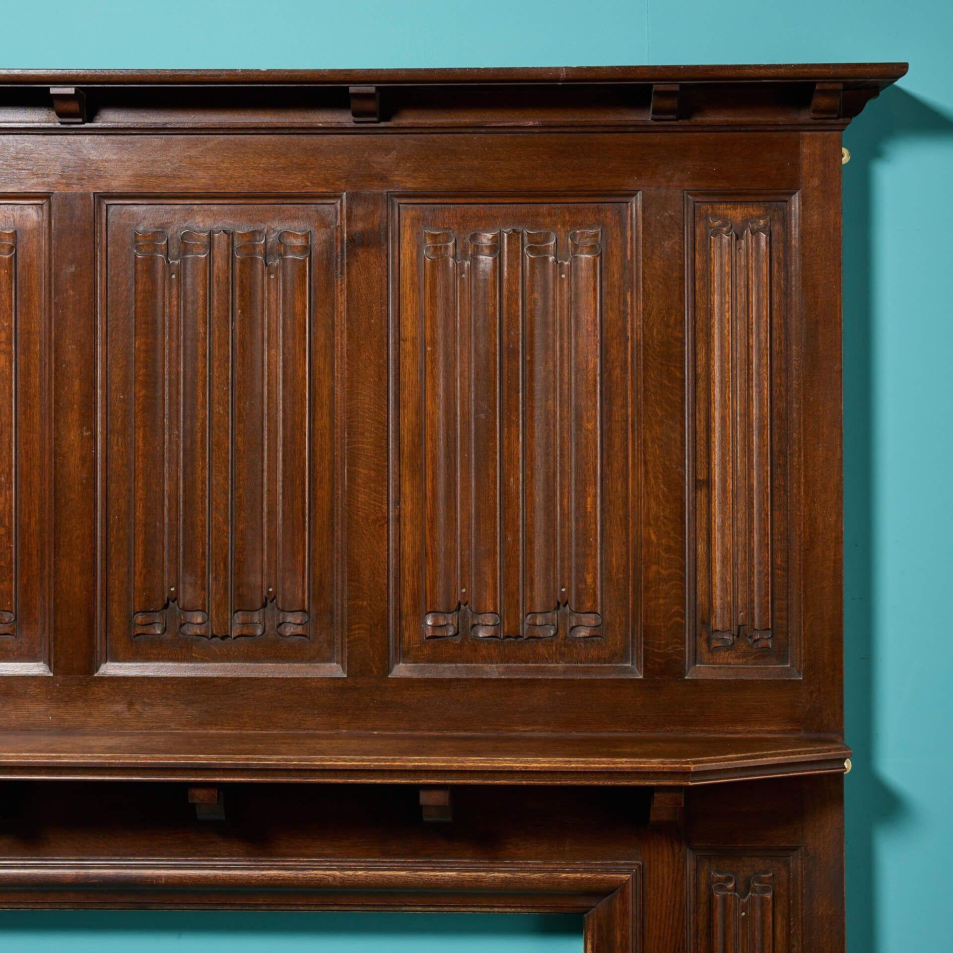 19th Century Tall Antique Jacobean Style Fireplace For Sale