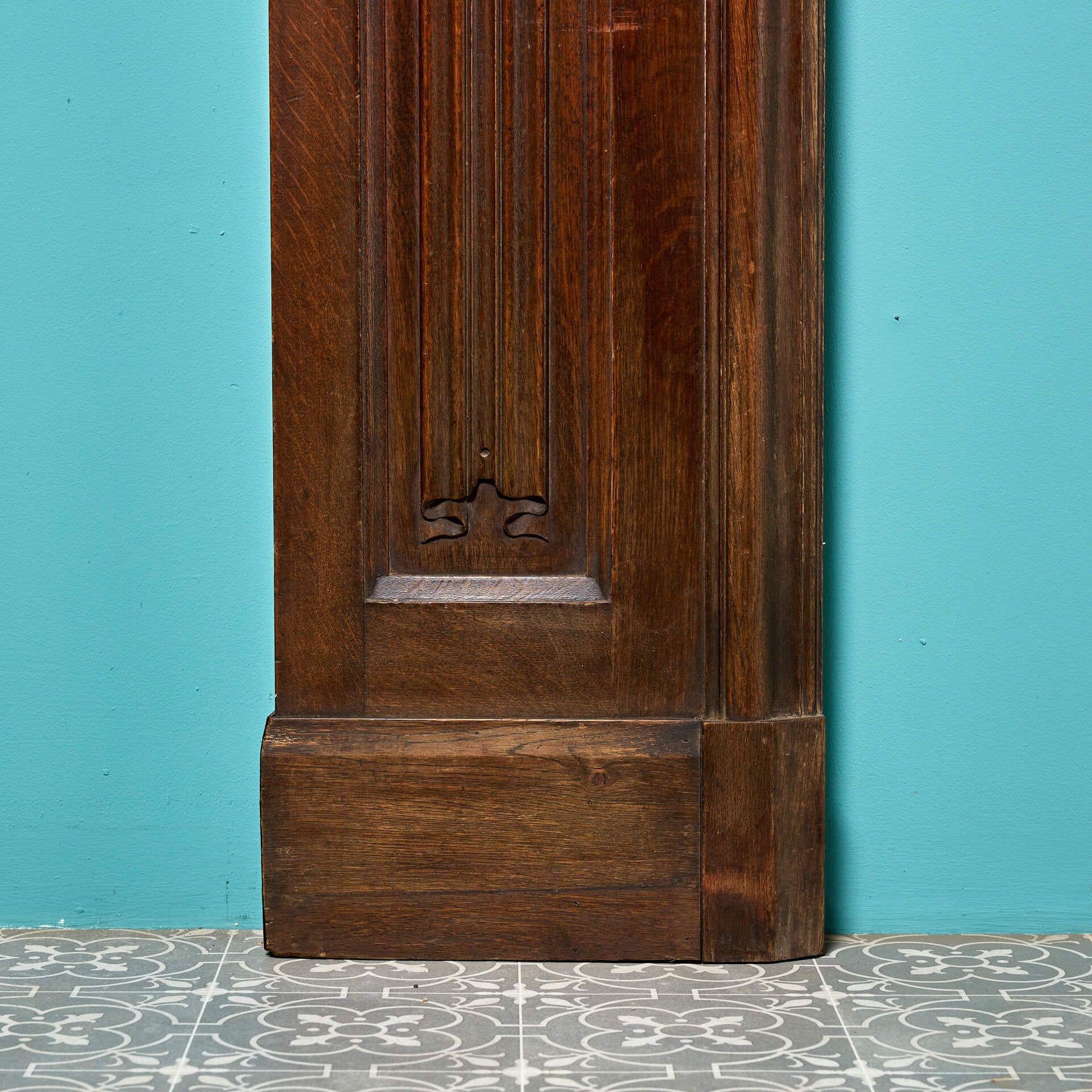 Wood Tall Antique Jacobean Style Fireplace For Sale