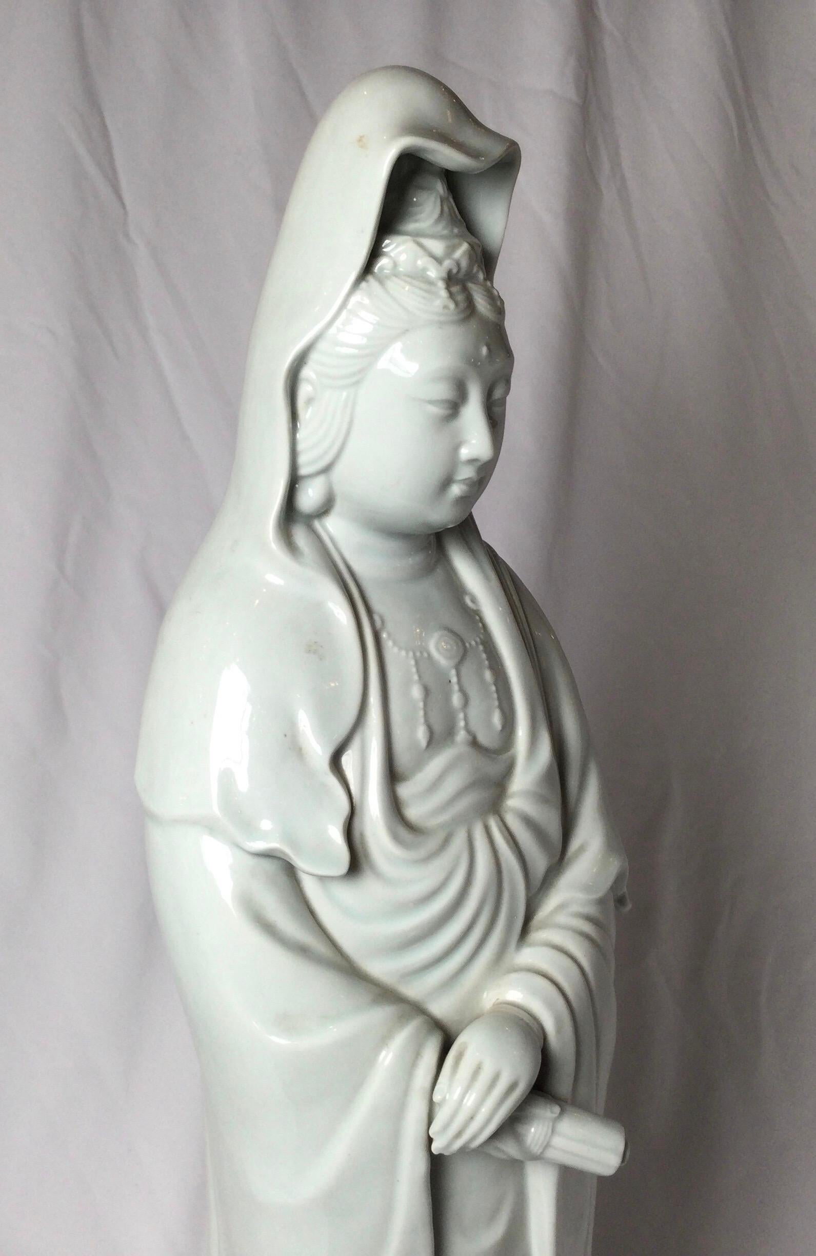 Tall Antique Japanese Blanc de Chine Kannon Figure 1