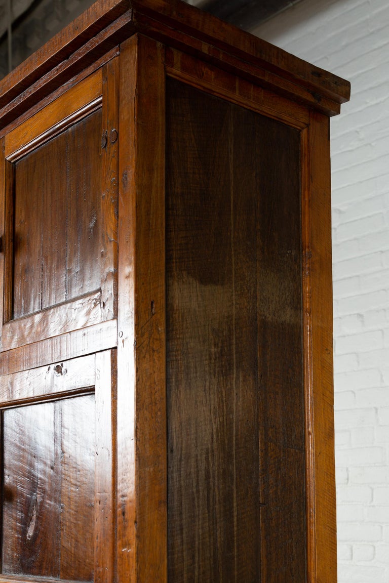 Tall Antique Javanese Teak Wood with Four Double Doors and