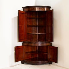 Tall Antique Mahogany Corner Cabinet from Denmark