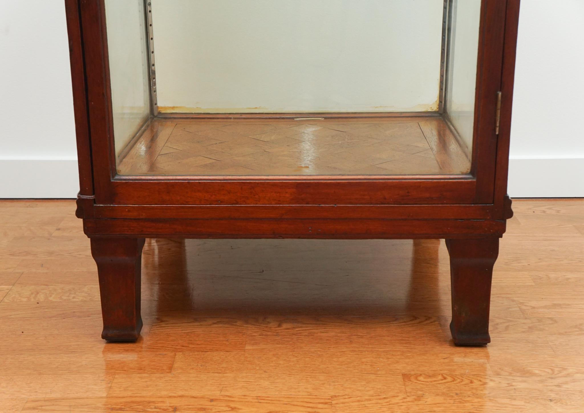 Tall Antique Mahogany Display Case For Sale 1