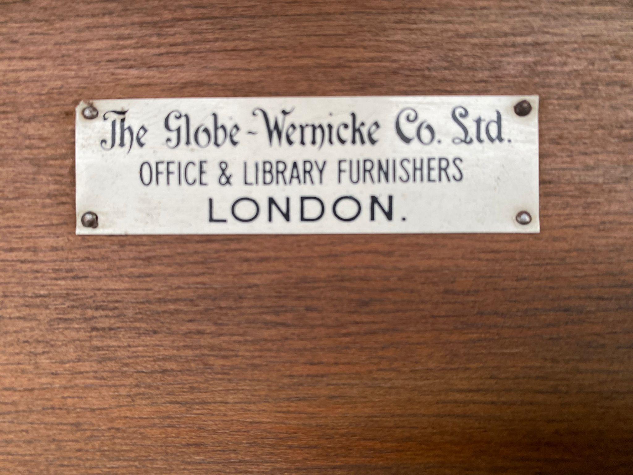 British Tall Antique Oak Globe Wernicke Bookcase