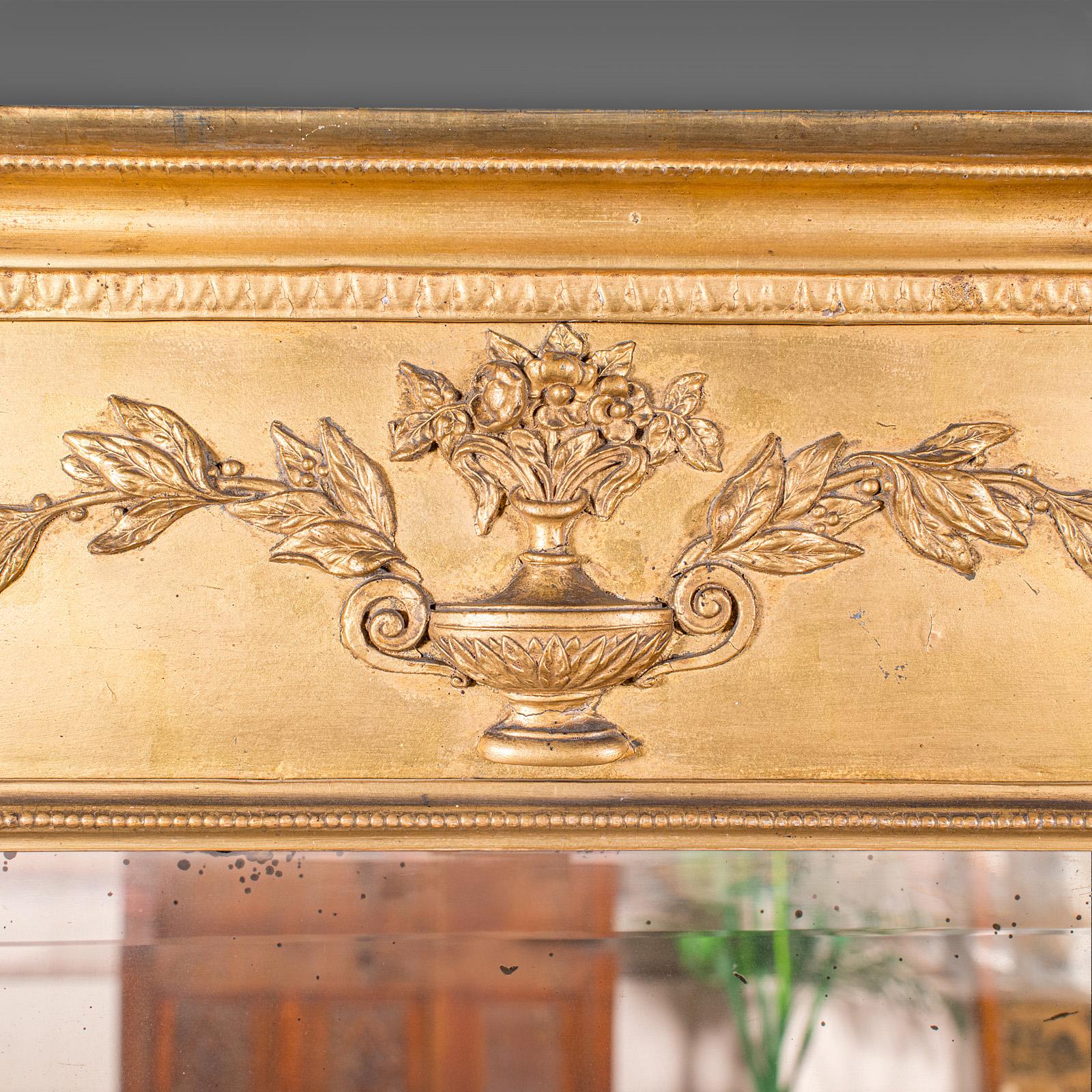 Early 19th Century Tall Antique Pier Mirror, English, Giltwood, Neoclassical Taste, Georgian, 1820 For Sale