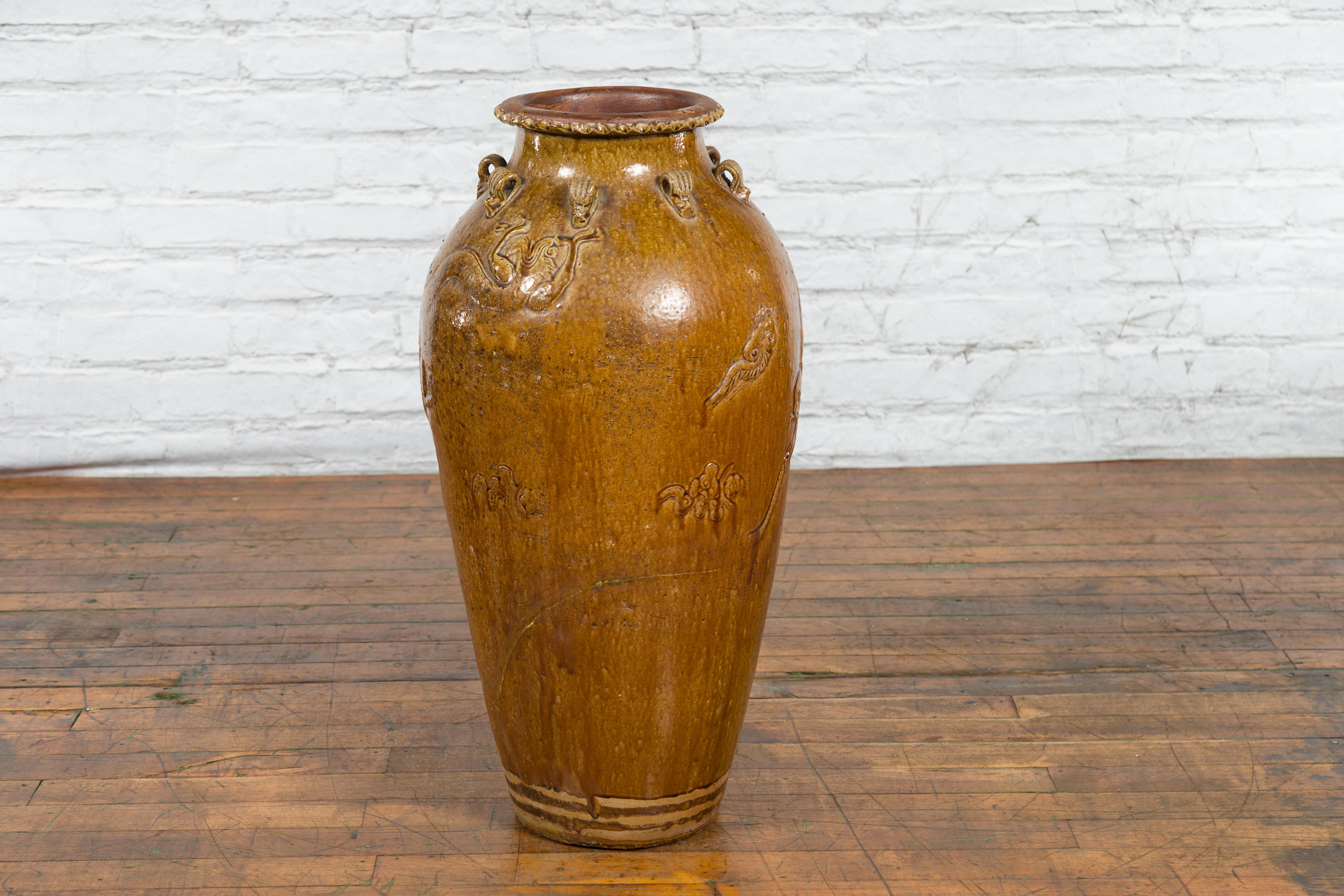 Tall Antique Qing Dynasty Period Martaban Jar from China, 18th-19th Century For Sale 6