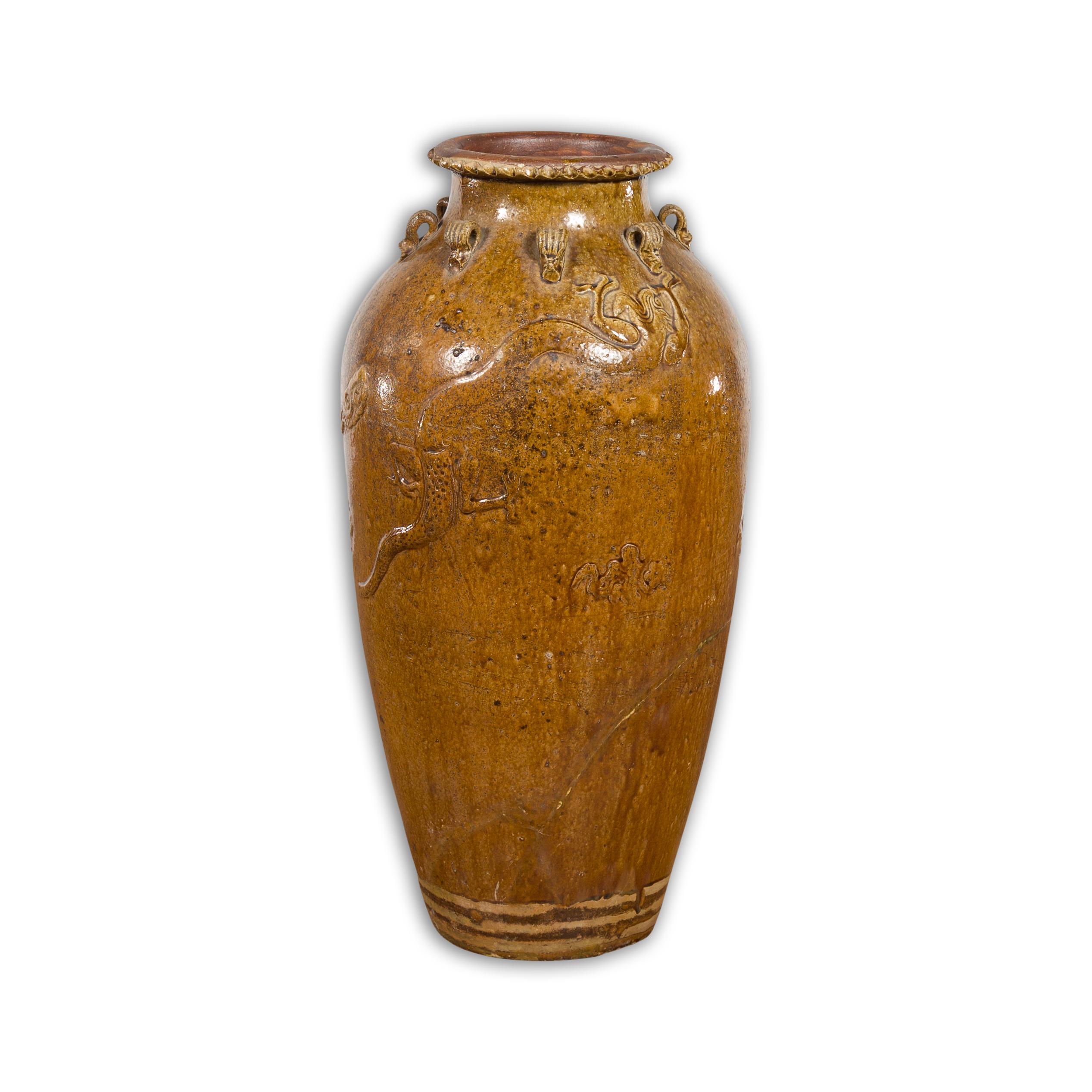 Tall Antique Qing Dynasty Period Martaban Jar from China, 18th-19th Century For Sale 11