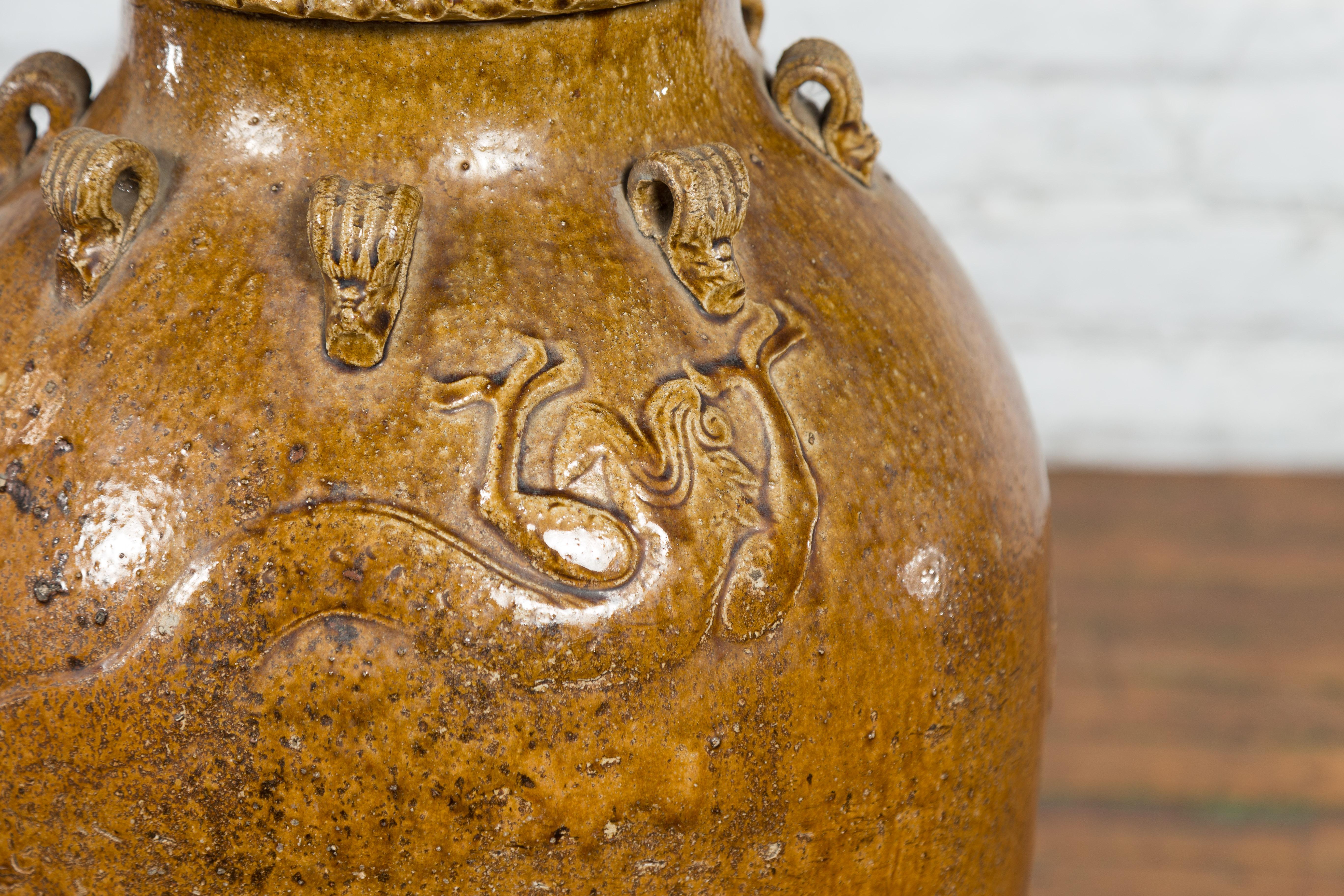 Großes antikes Martaban JAR aus der Qing Dynasty Periode in China, 18-19. Jahrhundert im Angebot 1