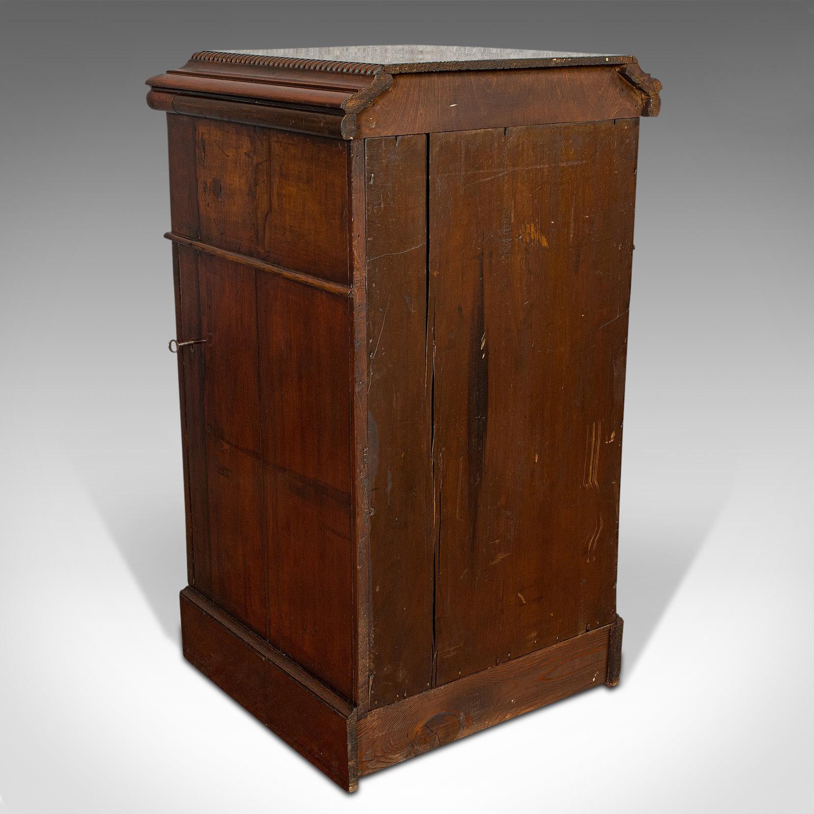Tall Antique Side Cabinet, English, Mahogany, Bedside, Nightstand, Regency, 1820 1