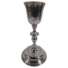 Tall Antique Silver Chalice Goblet, 19th Century