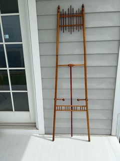 Tall Antique Stick and Ball Wood Easel for Decor and Display