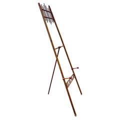 Tall Antique Stick and Ball Wood Easel for Decor and Display