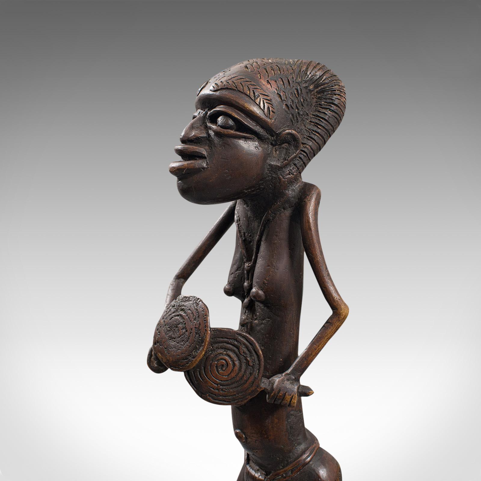 Tall Antique Tribal Figure, West African, Benin Kingdom, Female Statue For Sale 2