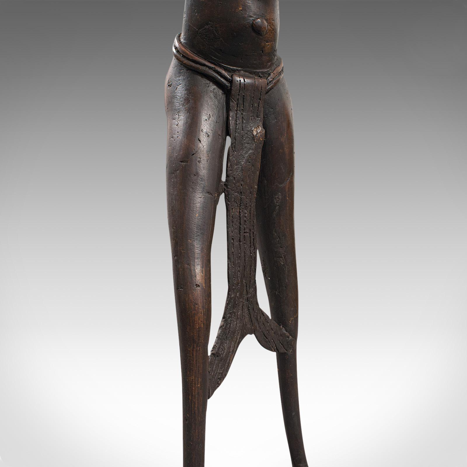 Tall Antique Tribal Figure, West African, Benin Kingdom, Female Statue 4