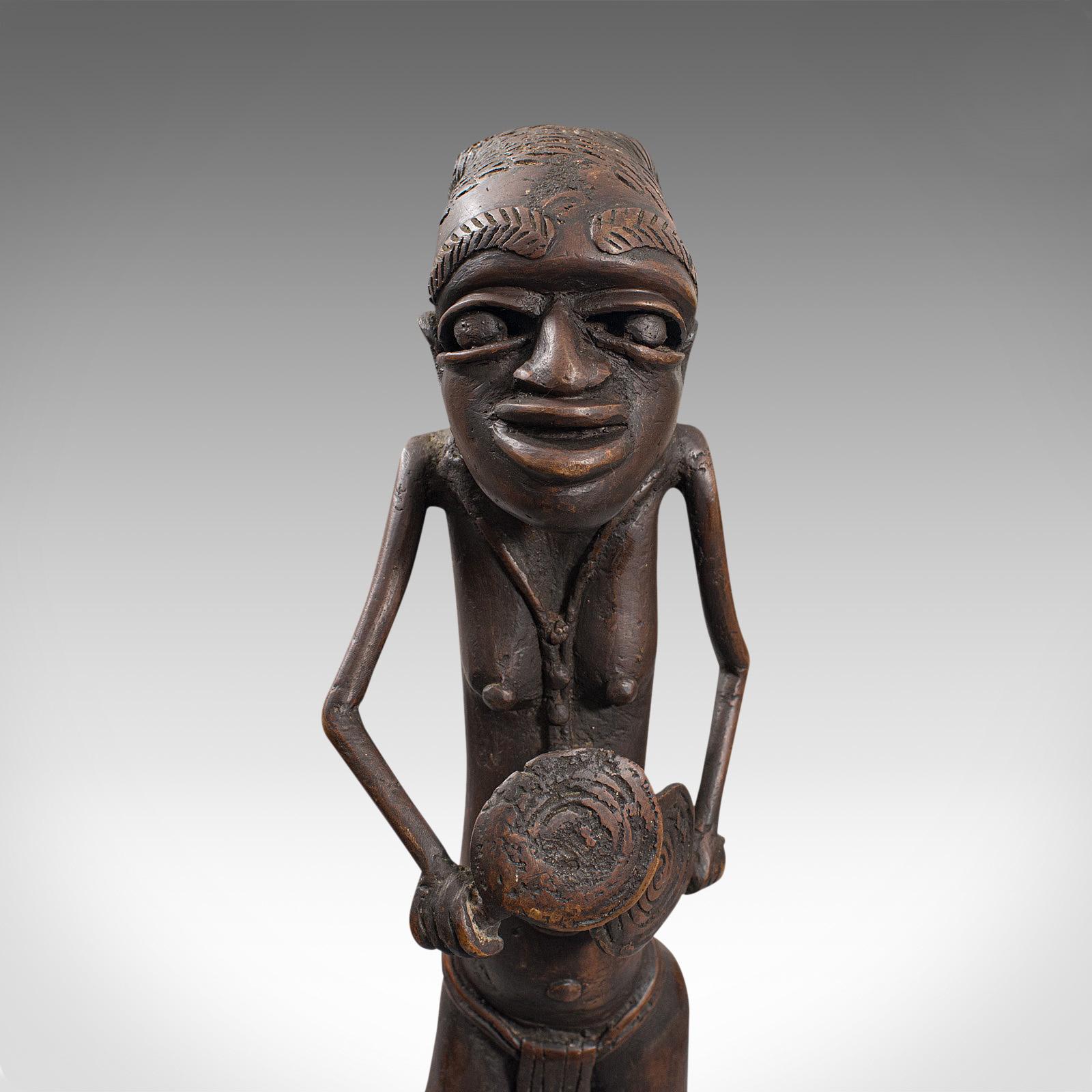 Tall Antique Tribal Figure, West African, Benin Kingdom, Female Statue 1