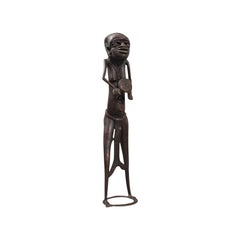 Große antike Stammesfigur, Westafrika, Königreich Benin, weibliche Statue