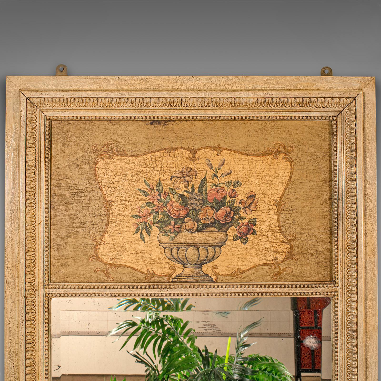 Late Victorian Tall Antique Trumeau Mirror, French, Provincial, Pier, Wall, Victorian, C.1900 For Sale