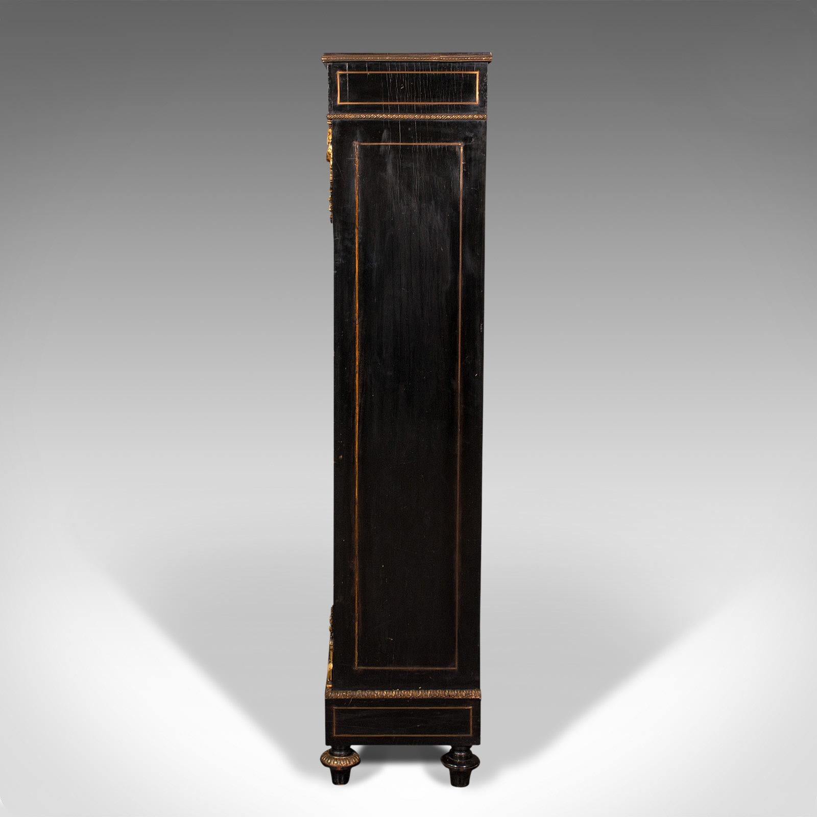 19th Century Tall Antique Vitrine Cabinet, English, Display Case, Bookcase, Regency, C.1830