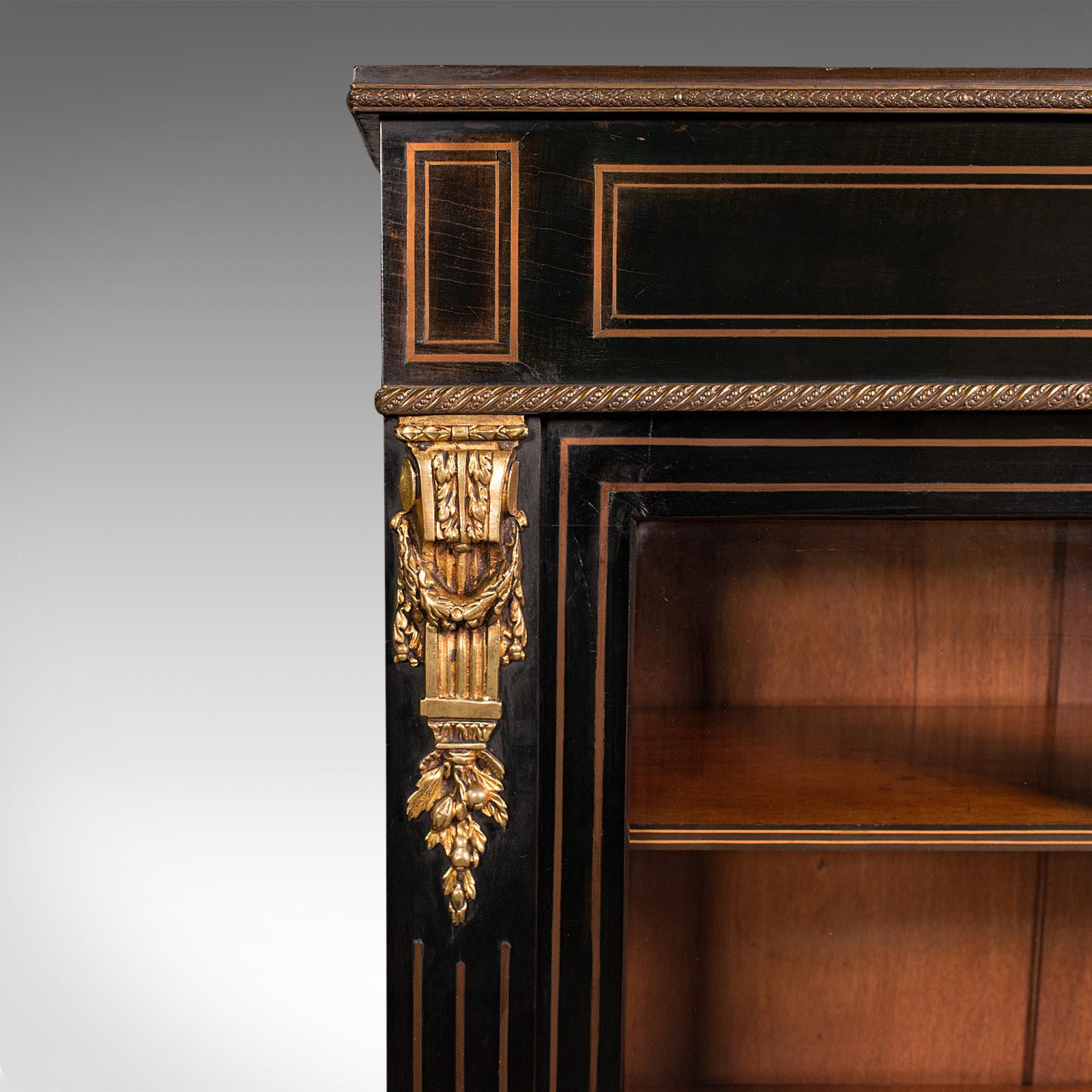 Tall Antique Vitrine Cabinet, English, Display Case, Bookcase, Regency, C.1830 1