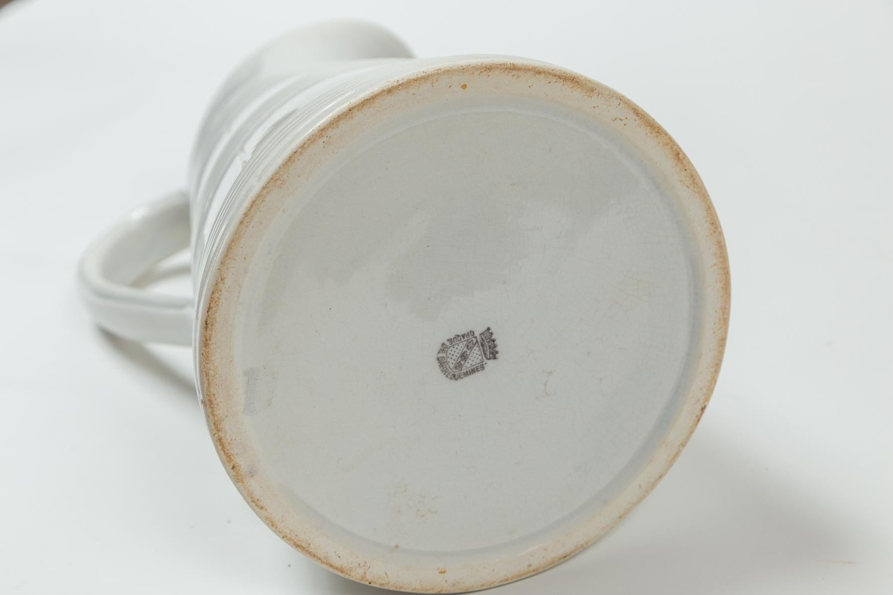 Cántaro alto antiguo de hierro blanco para leche, Bélgica, hacia 1890 3