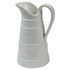 Cántaro alto antiguo de hierro blanco para leche, Bélgica, hacia 1890