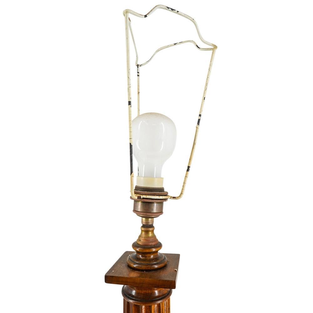 Grand Tour Tall Antique Wooden Table Lamp in the form of a Classical Roman Column For Sale