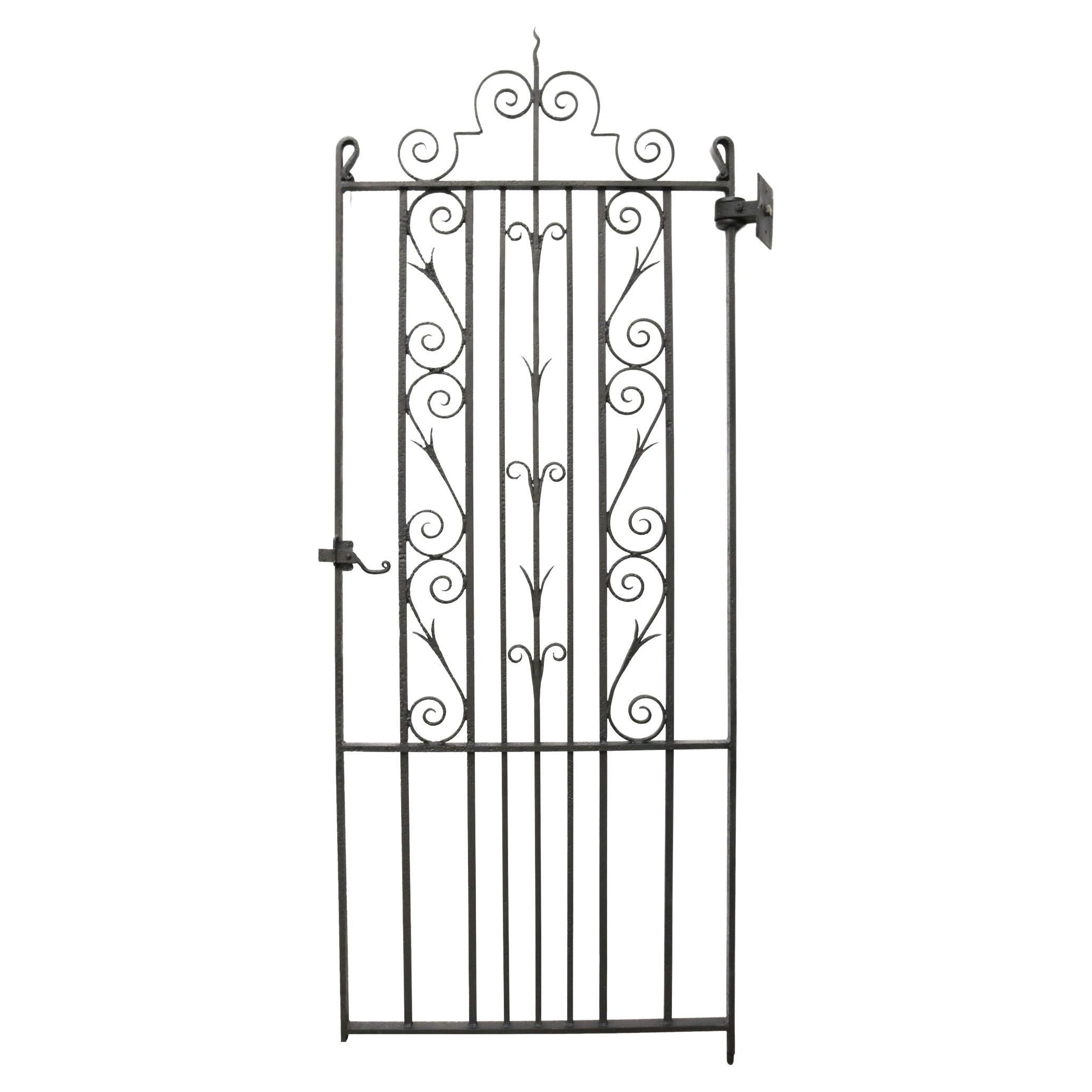 Tall Antique Wrought Iron Gate For Sale