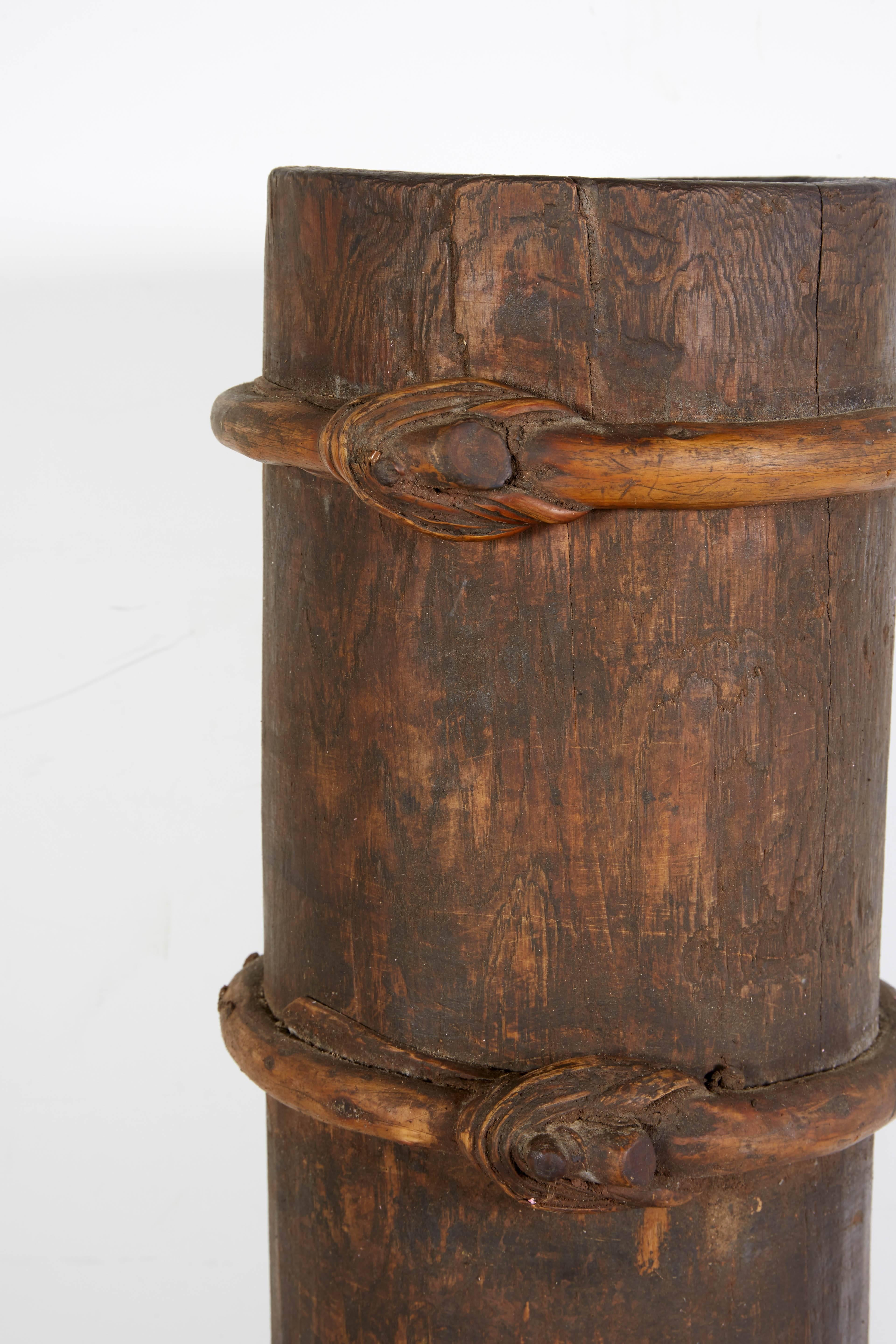 Tall Antique Yak Butter Churn from Tibet In Good Condition In New York, NY