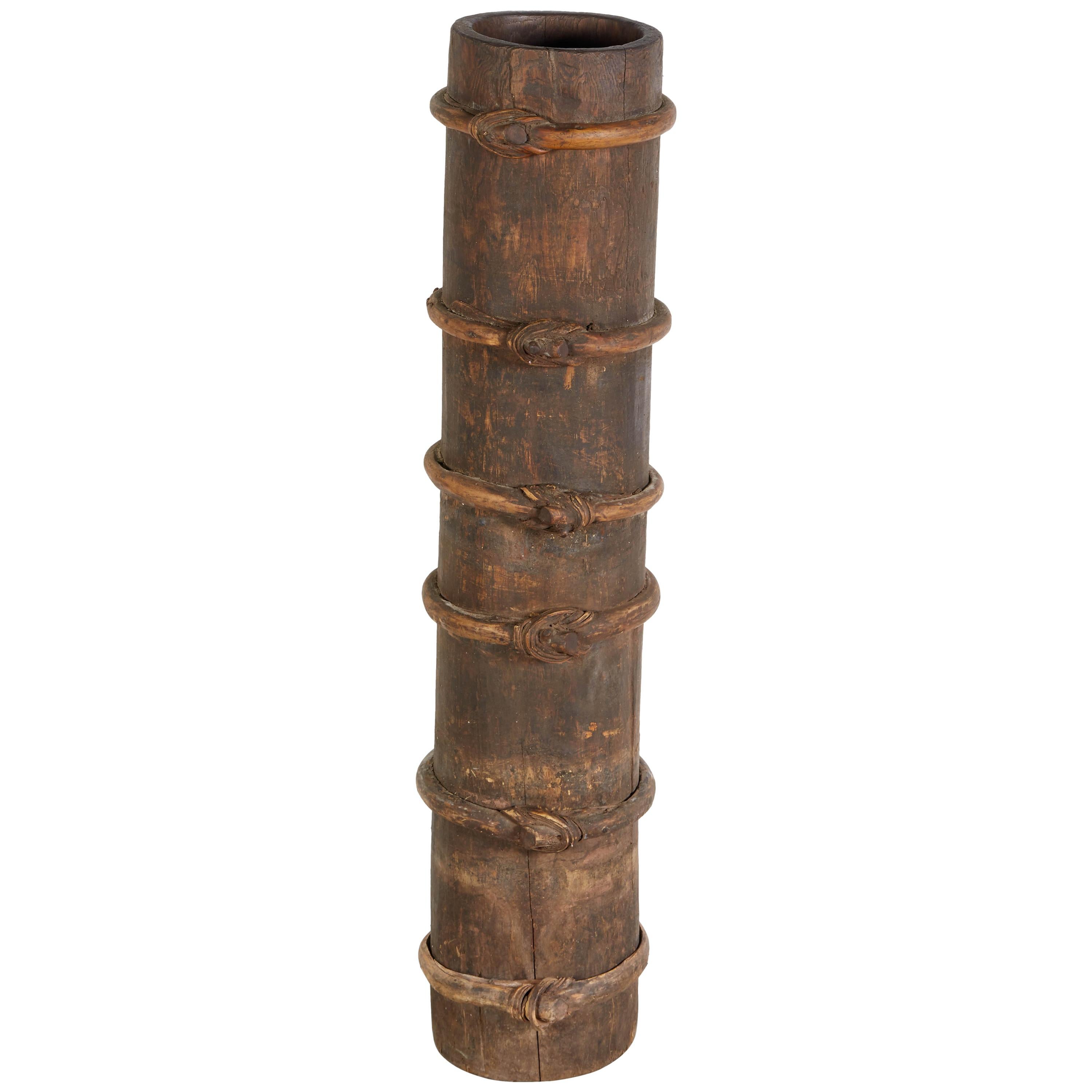 Tall Antique Yak Butter Churn from Tibet