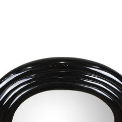 Grand miroir Art Déco "Monarch" noir à bandes arquées par Vanguard Studios