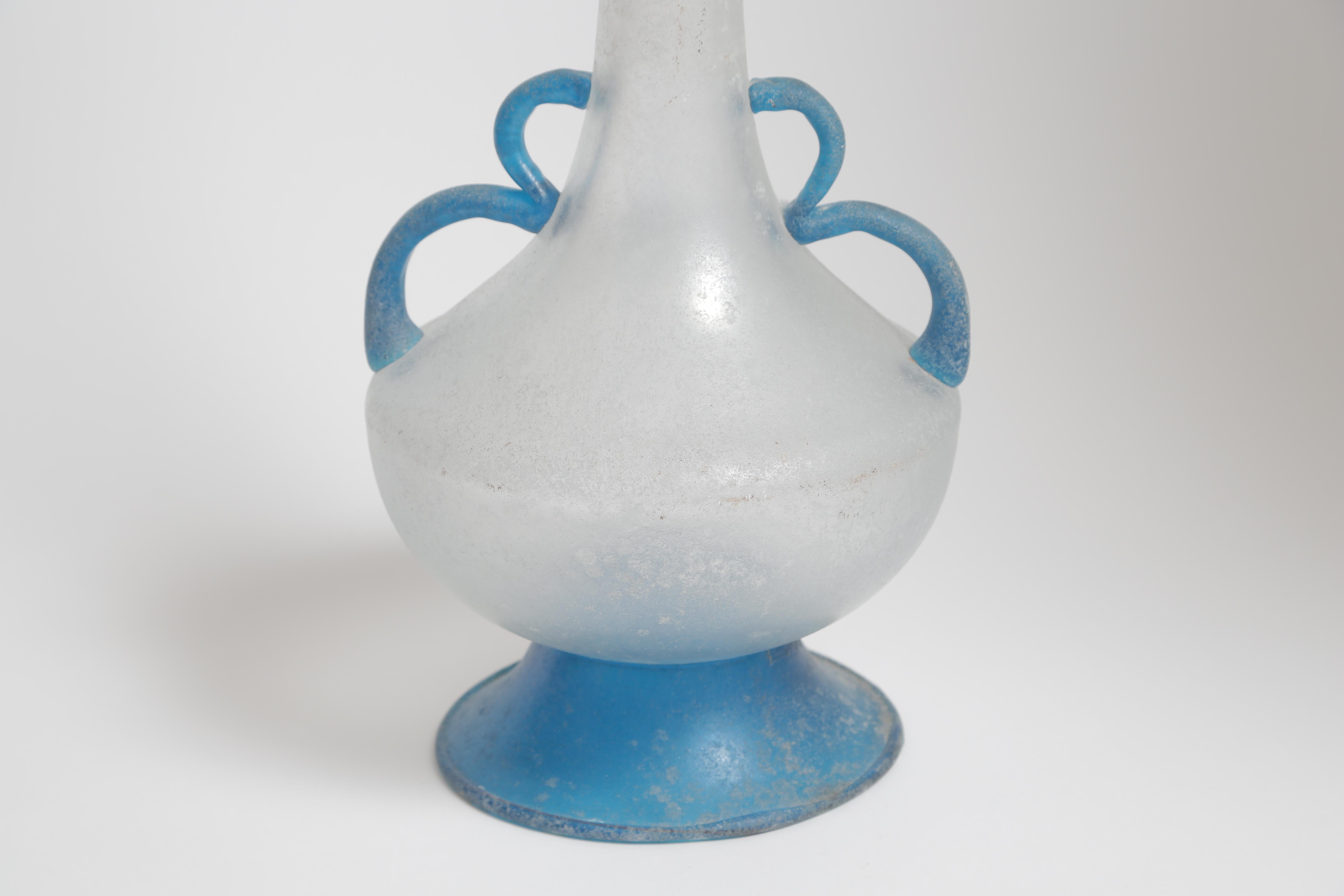 Tall Archimede Seguso Scavo Finish Vase For Sale 1