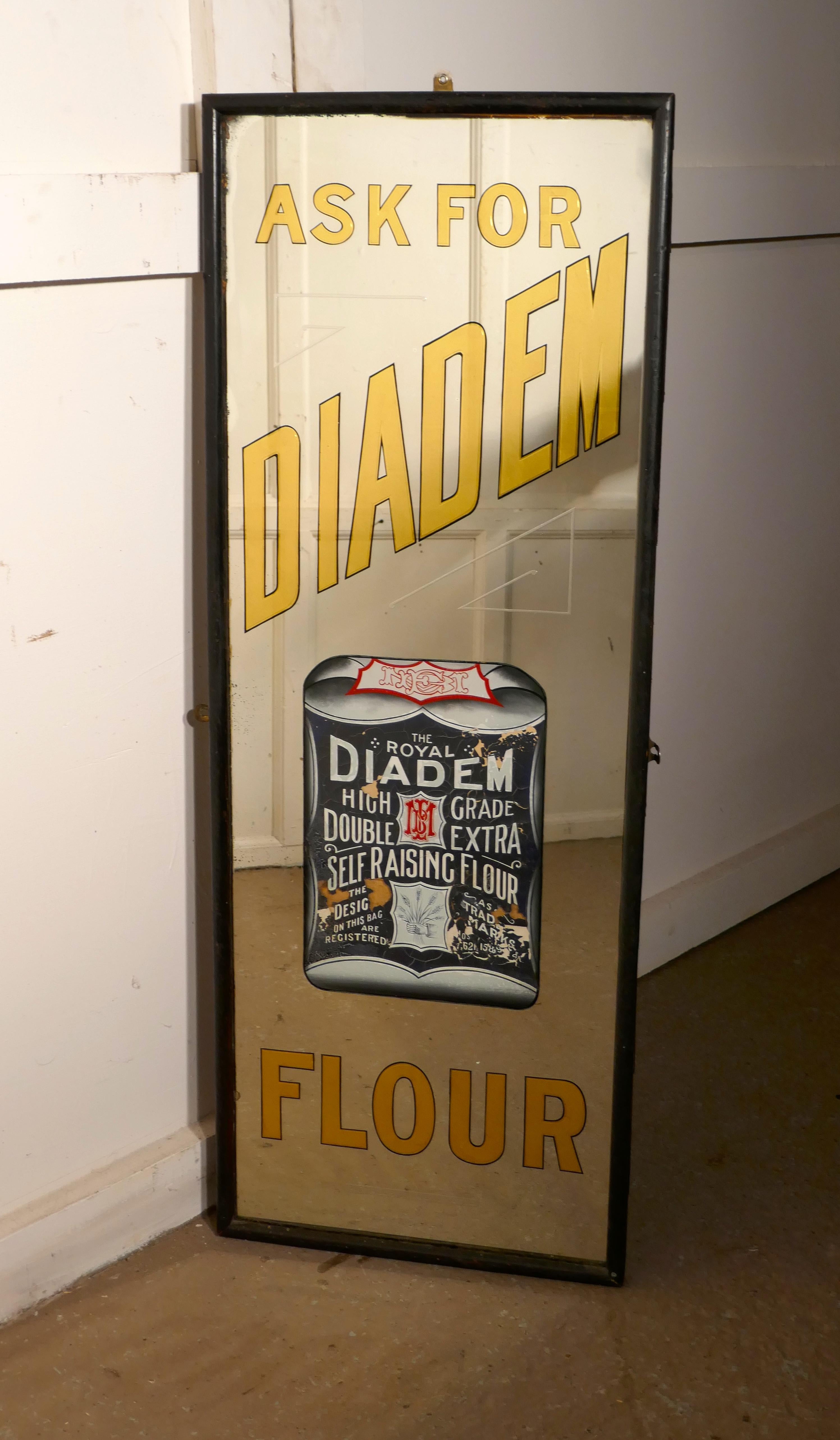 Tall Art Deco Advertising Mirror, Diadem Flour 1