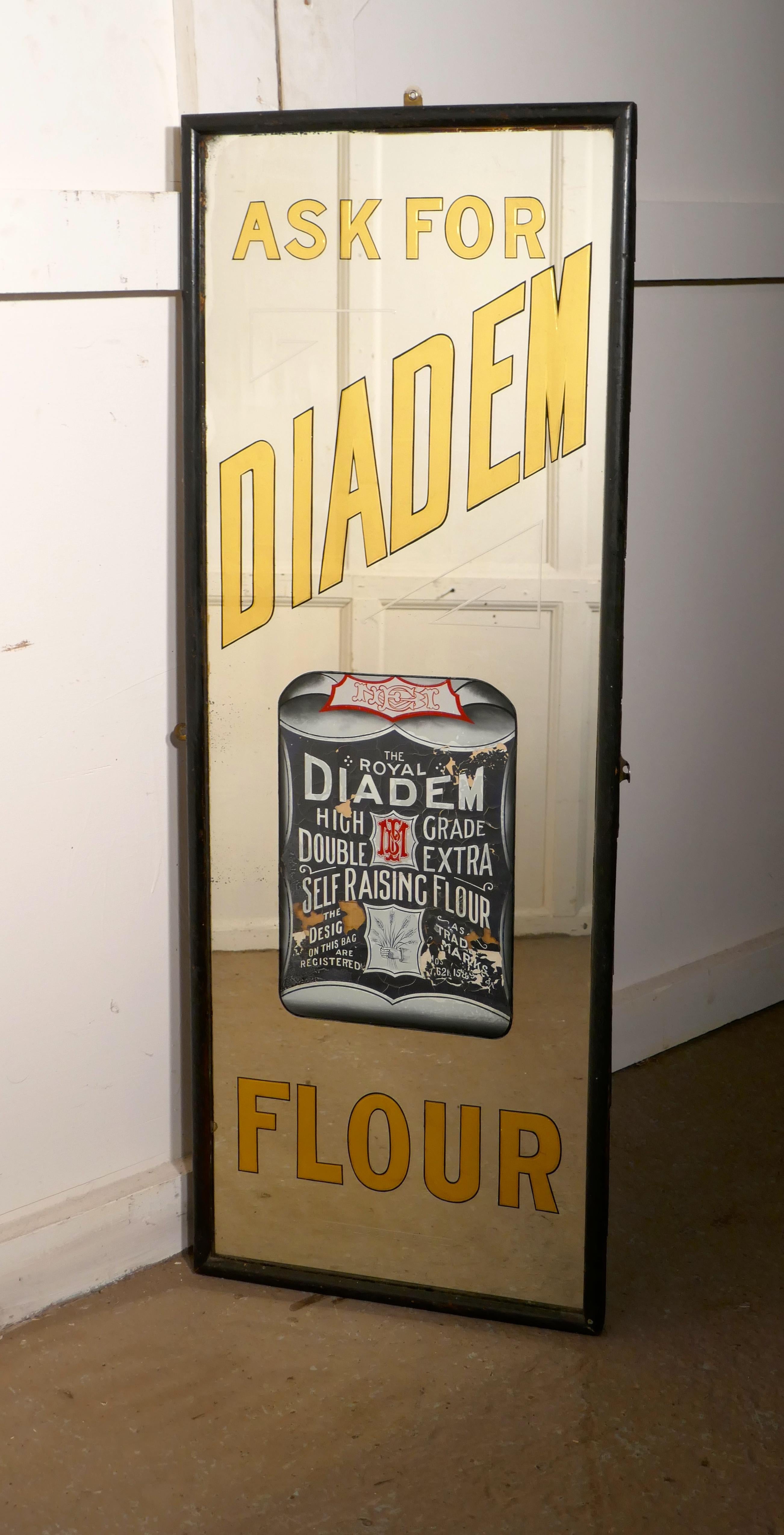 Tall Art Deco Advertising Mirror, Diadem Flour 2