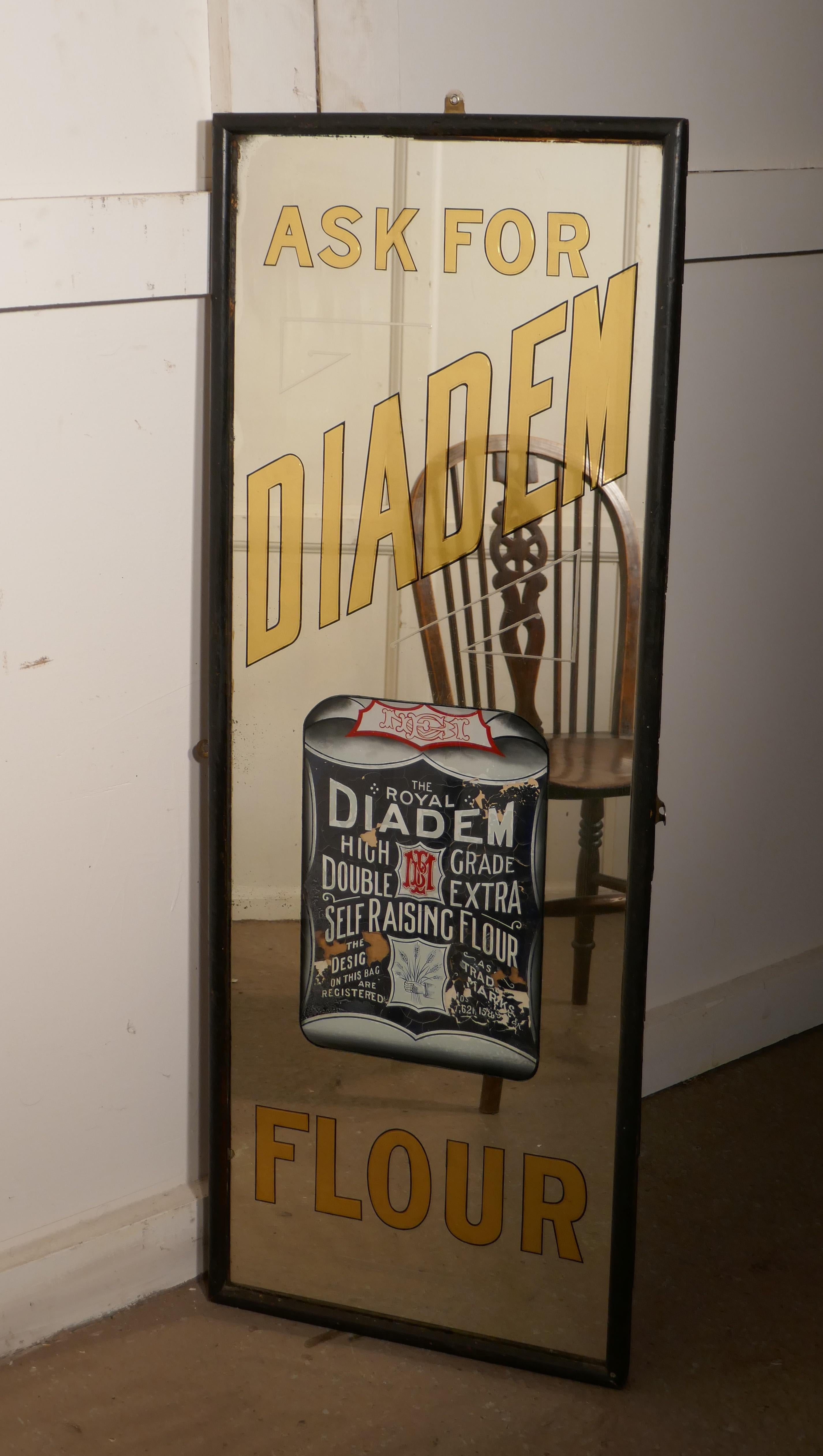 Tall Art Deco Advertising Mirror, Diadem Flour 4