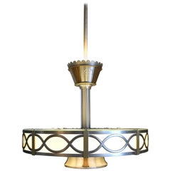 Tall Art Deco Aluminum Chandelier