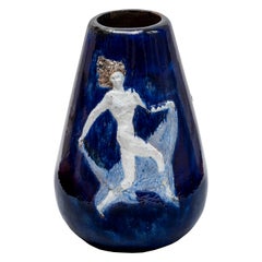 Tall "Art Deco" Ceramic Vase Signed Briosco
