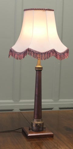 Tall Art Deco Fire Hose Copper and Brass Table Lamp