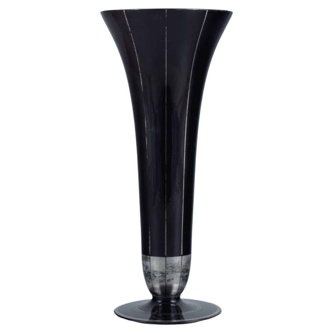 Tall Art Deco Glass Vase, Germany, 1930-1940s. 