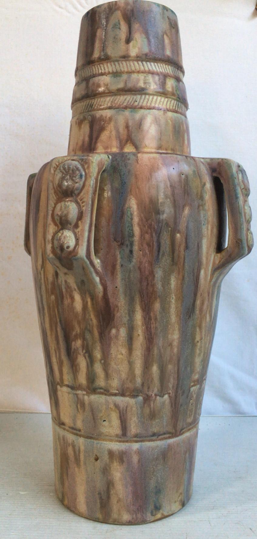 Tall Art Deco Pottery Vase Charles Greber, circa 1930 In Good Condition For Sale In Austin, TX