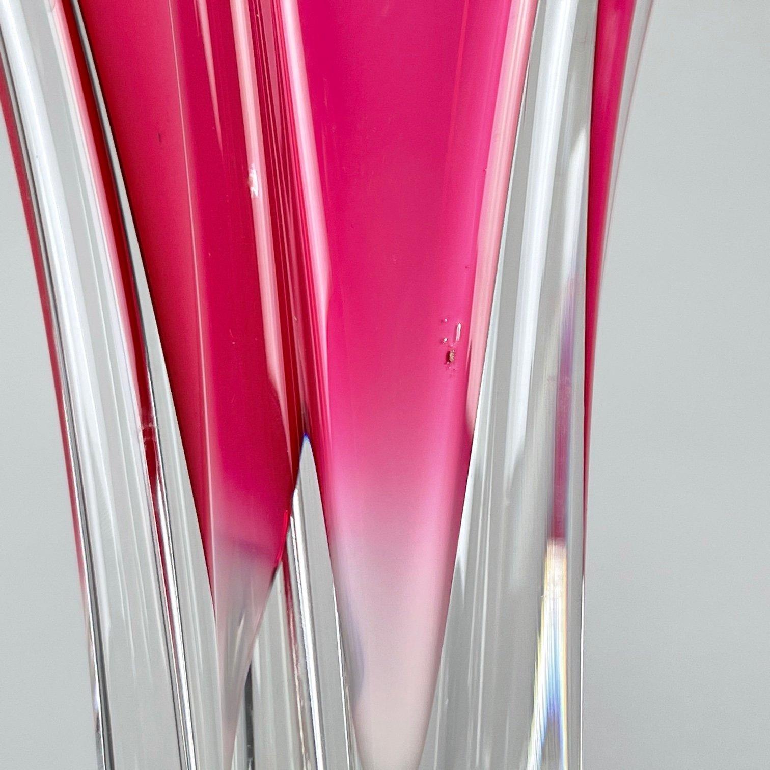 Czech Tall Art Glass Vase by Josef Hospodka for Chribska Glassworks, 1960's For Sale
