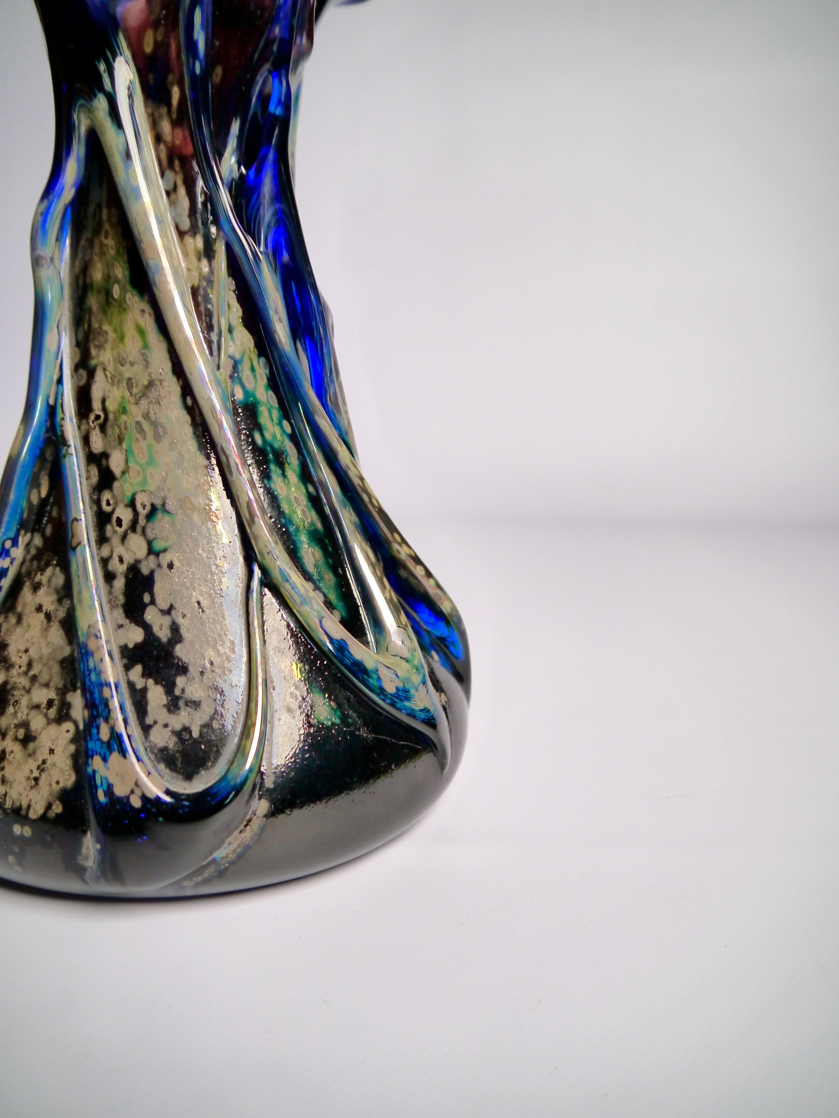20th Century Tall Art Nouveau Glass Vase