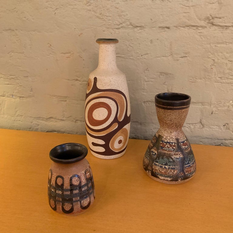 Tall Art Pottery Vase by Lapid, Israel at 1stDibs